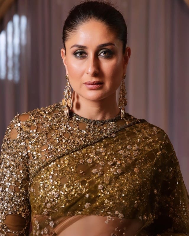 Olive Green Net Saree With All Over Sequins Embroidery Work And Sequence Work Sari Blouse For Wedding Party Wear