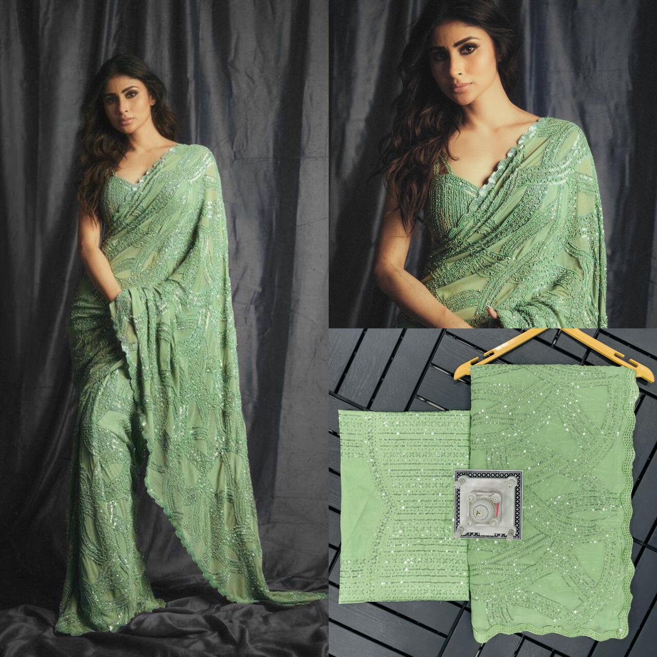 Georgette Saree with Sequins Work - Elegant and Timeless