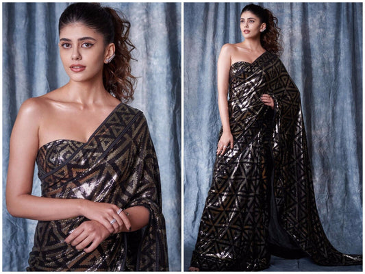 Authentic Bollywood Style Georgette Saree, Bridesmaids Saree For Parties