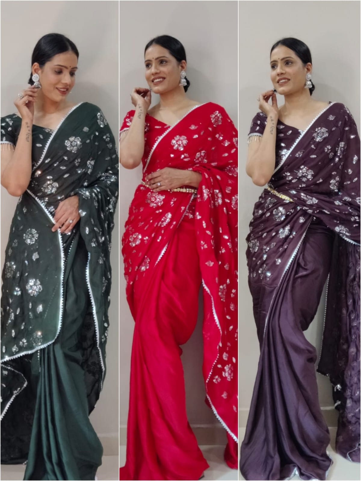 Indian|Pakistani Festival Women Red saree Embroidery Work Black Saree| Bollywood Black saree Kadva technique Beautiful Black Saree For Women