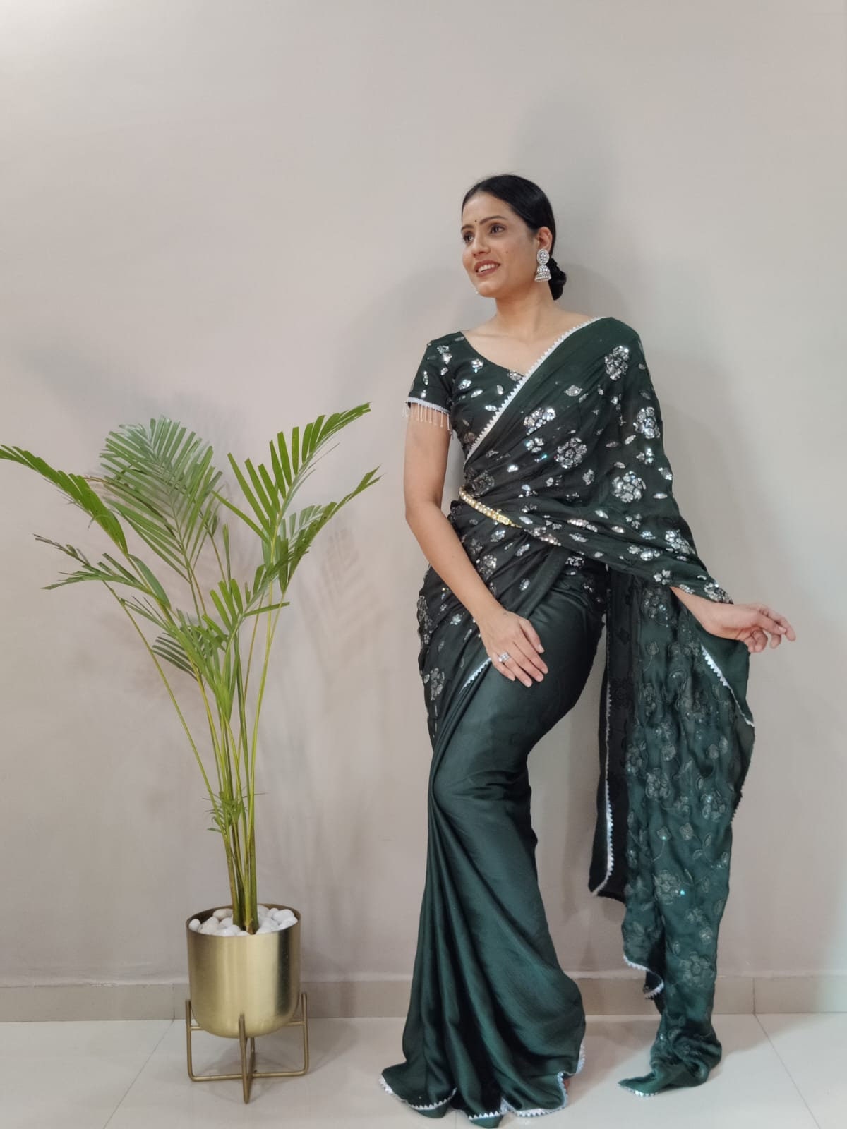 Indian|Pakistani Festival Women Red saree Embroidery Work Black Saree| Bollywood Black saree Kadva technique Beautiful Black Saree For Women