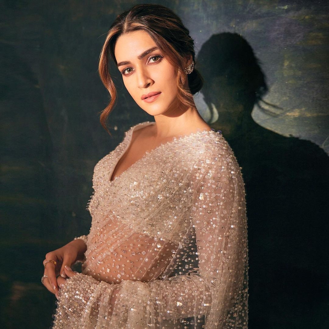 Saree, White Saree, Net Saree, White Indian Saree, Modern Saree, Stitched Blouse, Designer Saree, Wedding Saree, Traditional Saree, RR-396