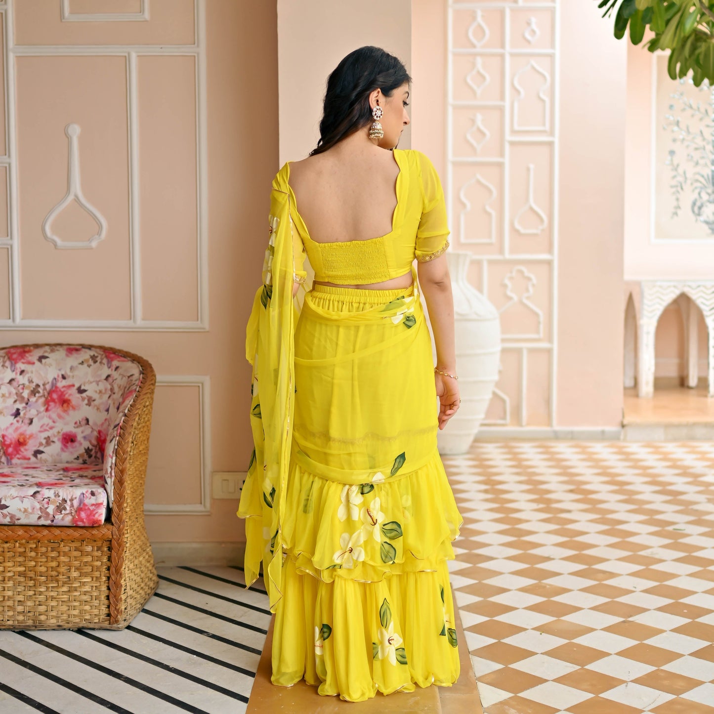 Buttercup Draped Saree with Blouse