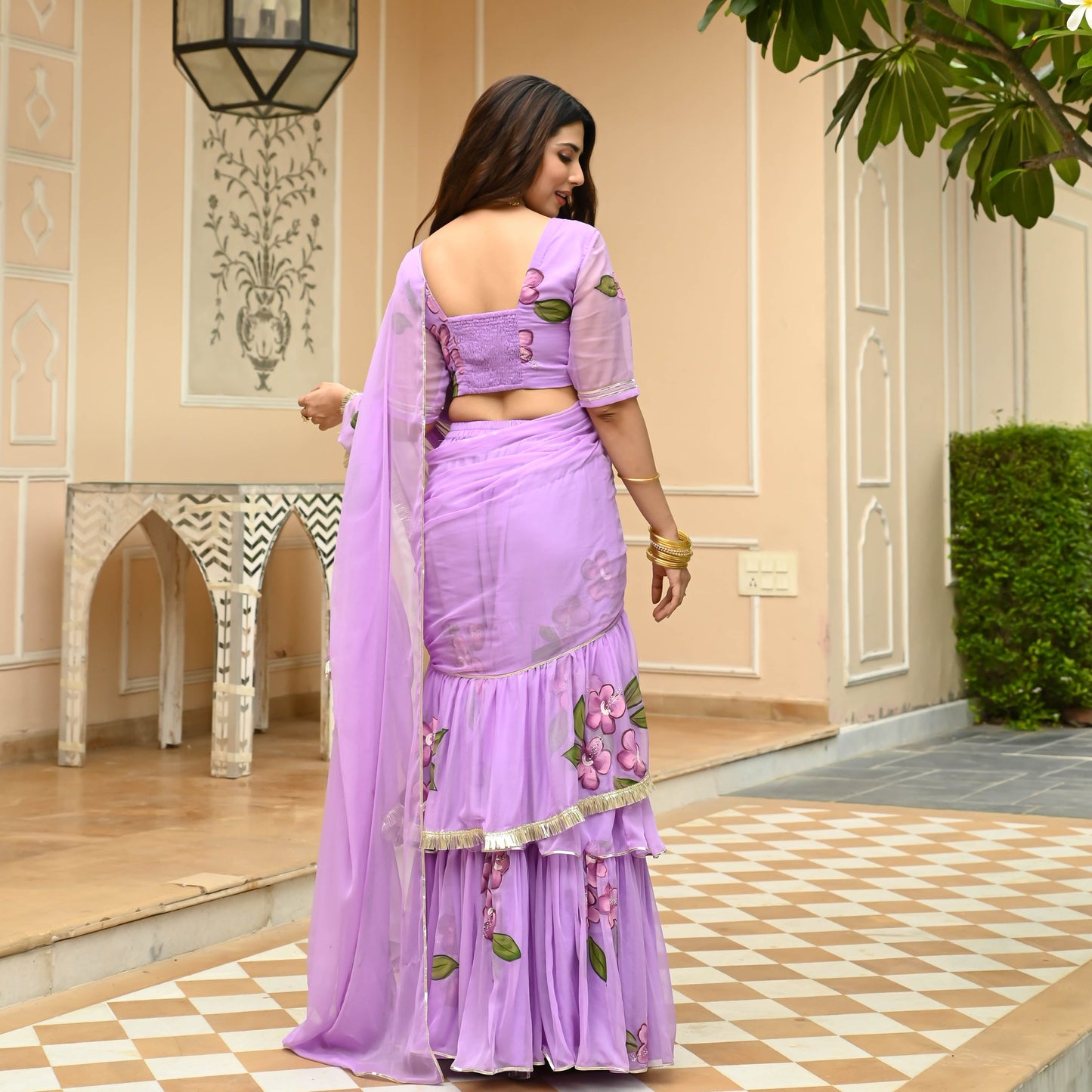Orchid Draped Saree with Blouse