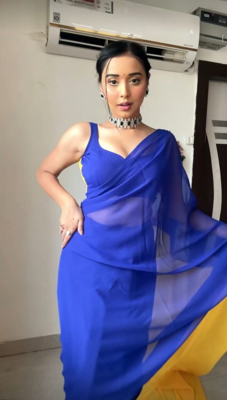 Presenting You Most Beautiful Latest Ready To Wear Blue & Yellow Saree