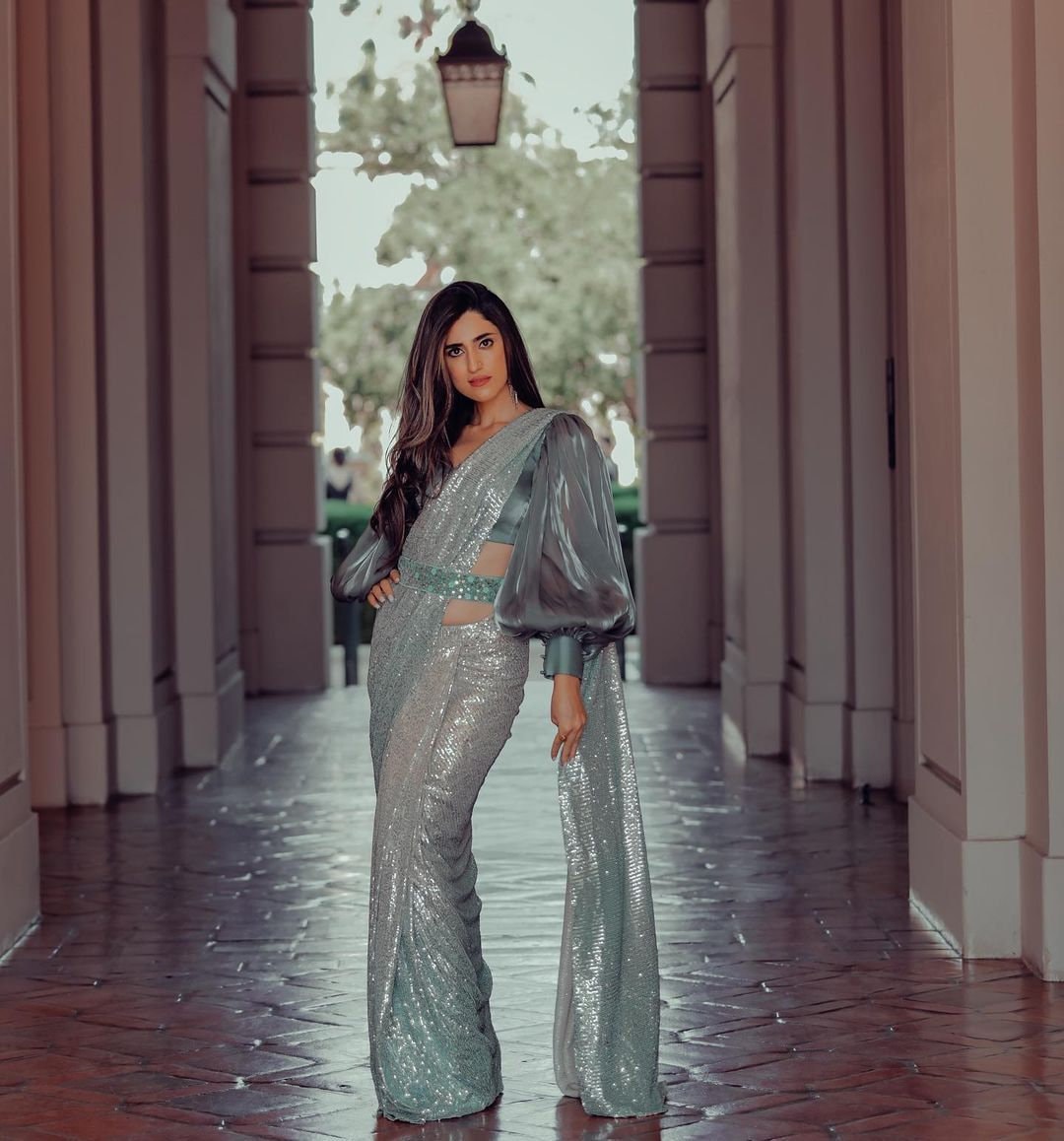 Sabyasachi Style Gray Color Beautiful Georgette With Embroidery Work Saree Party Wear saree Wedding Wear Saree Bold And Beautiful Saree