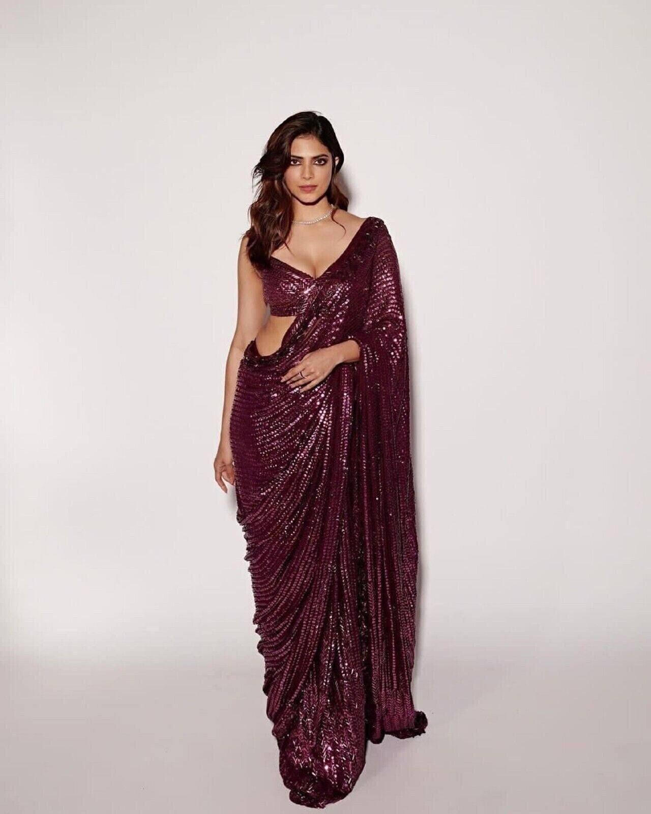 Party Wear Georgette Sequence Work Saree With Work Unstitched Blouse Bollywood Celebrity Pakistani Traditional Sari Festive Wear Saree LG