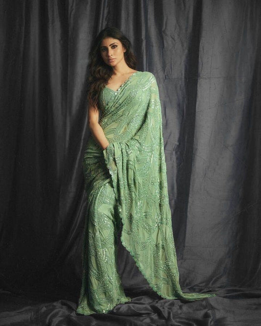 Georgette Saree with Sequins Work - Elegant and Timeless