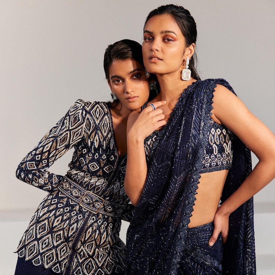 Georgette sequence work saree Latest Beautiful weeding wear saree