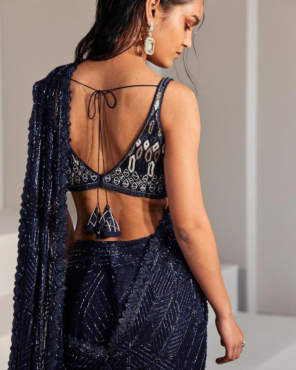 Georgette sequence work saree Latest Beautiful weeding wear saree