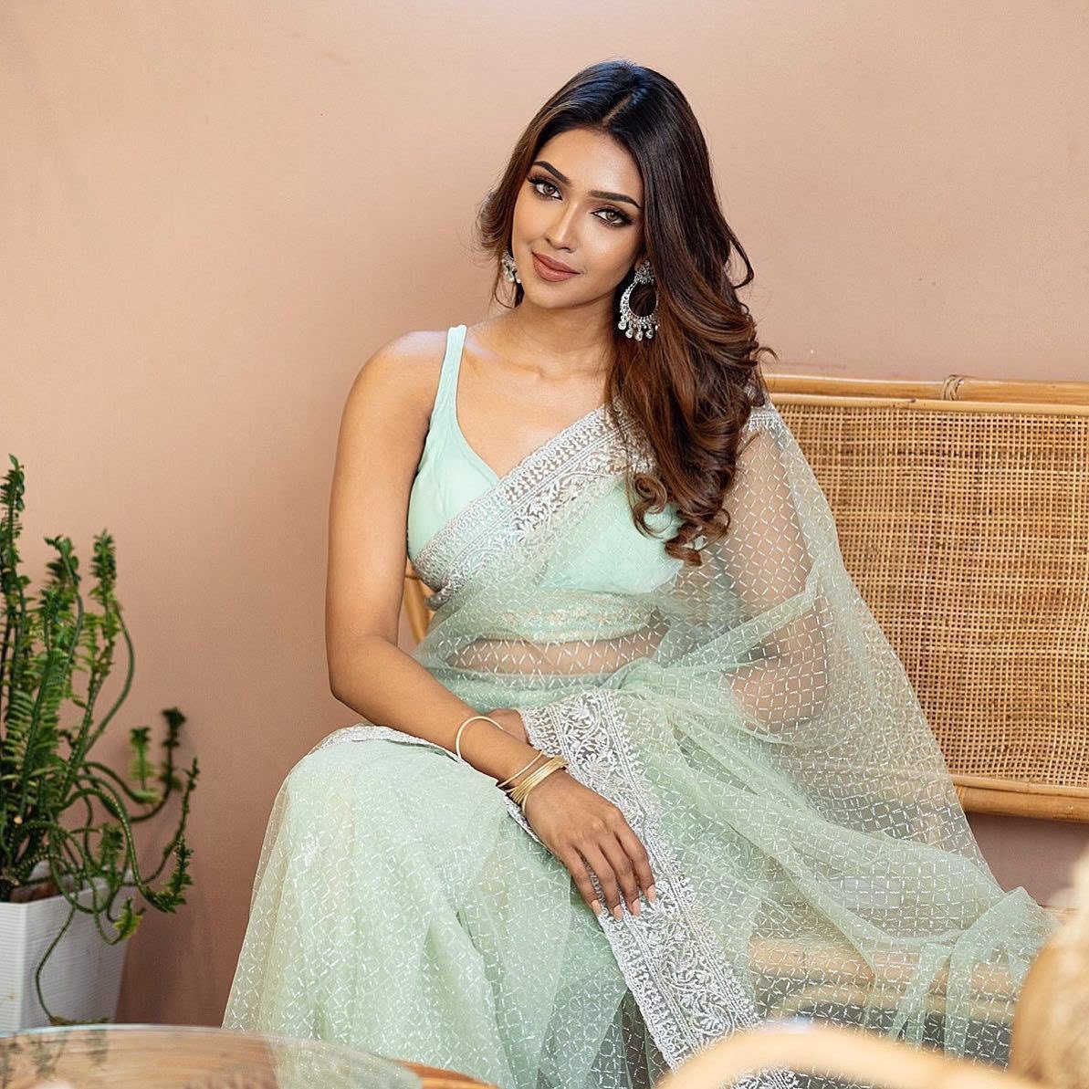 White Net Saree With Embroidery Cut Work Saree,