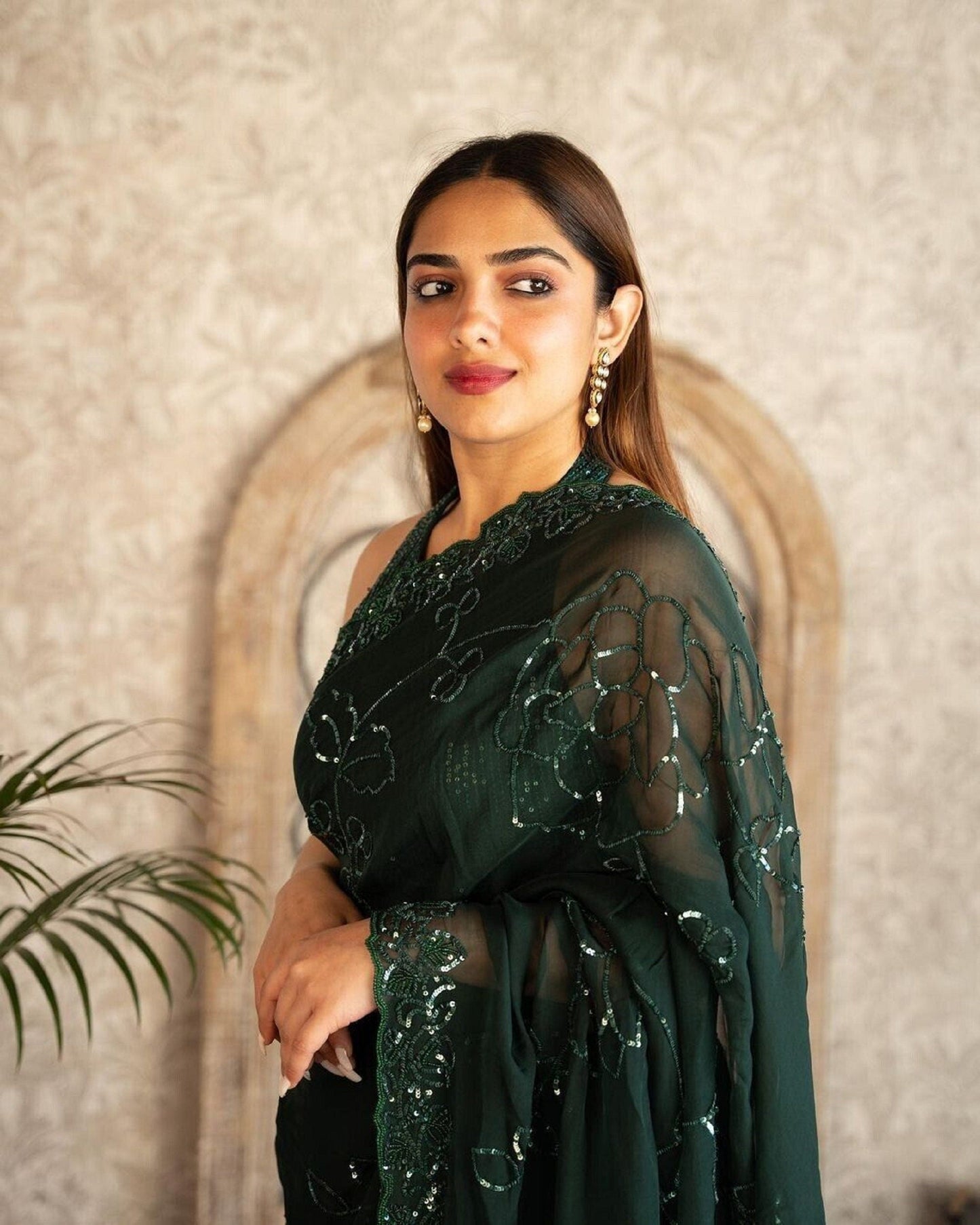 Green Color Rangoli Silk With Sequence Work Saree For Women, Cocktail Look Saree Blouse, 31st Party Wear Saree, Celebrity Wear 11-PC20